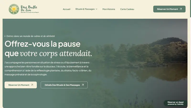 Site Une Bulle de Zen bien-être réflexologie par Aura Production